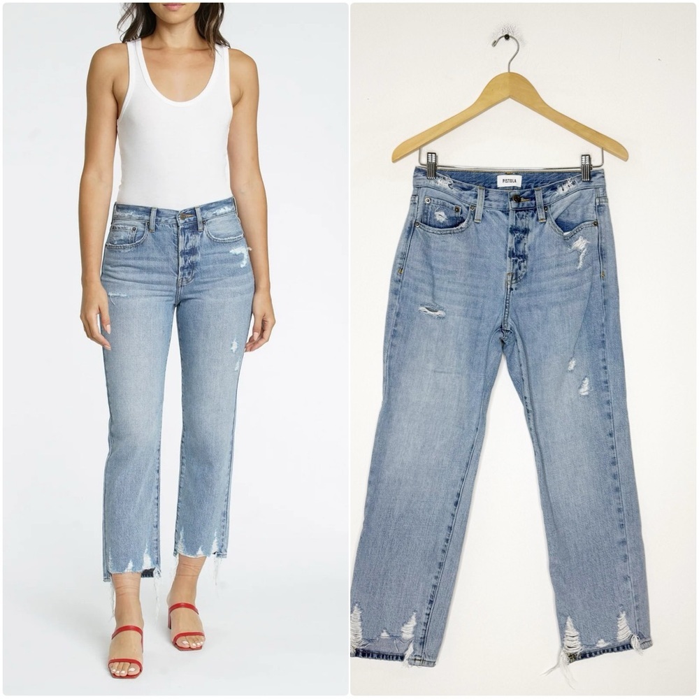 Pistola Charlie High-Rise Straight Jeans Ruthless Size 27 Cropped Revolve